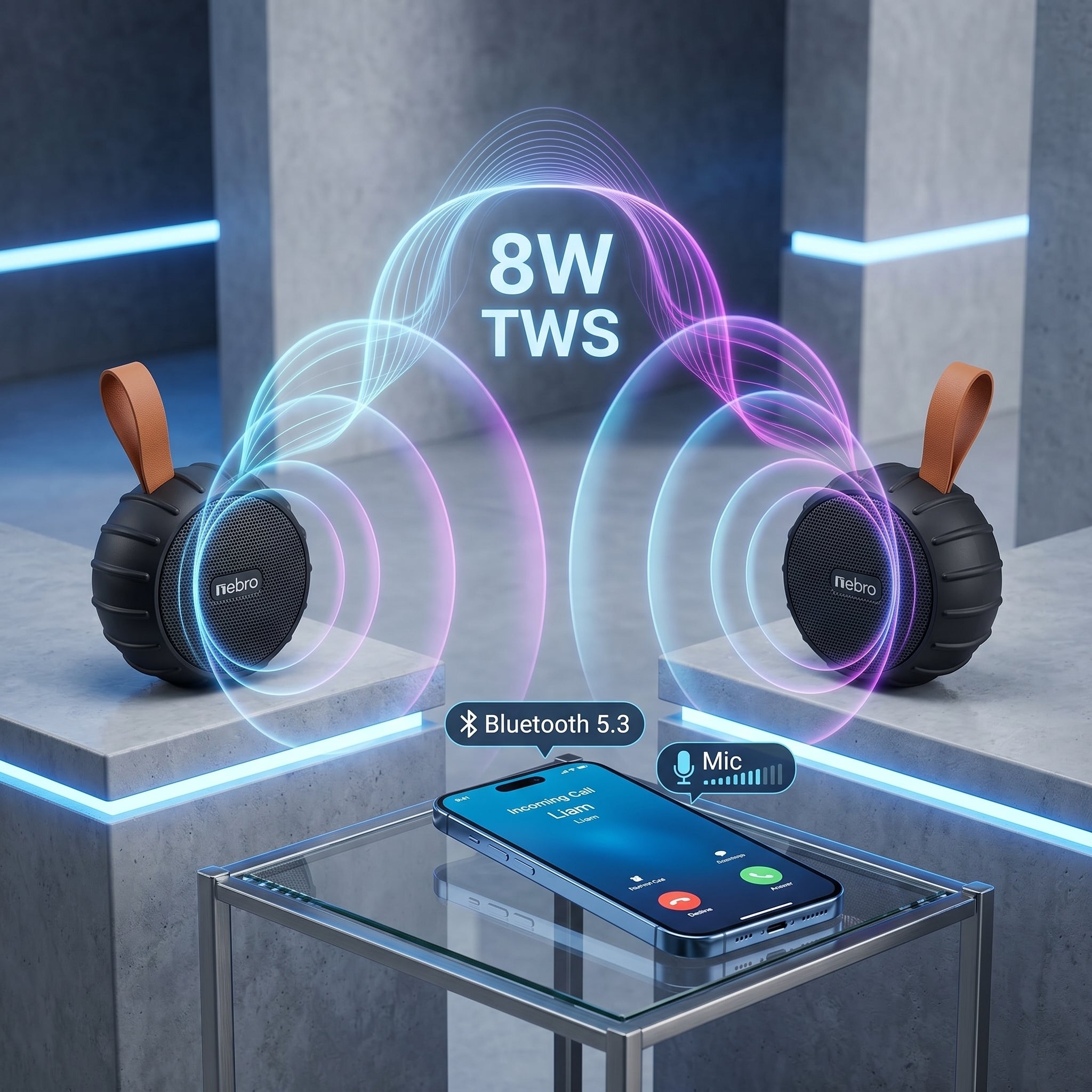 Bocina Bluetooth TWS NEBRO WG132 Bluetooth 53 8W