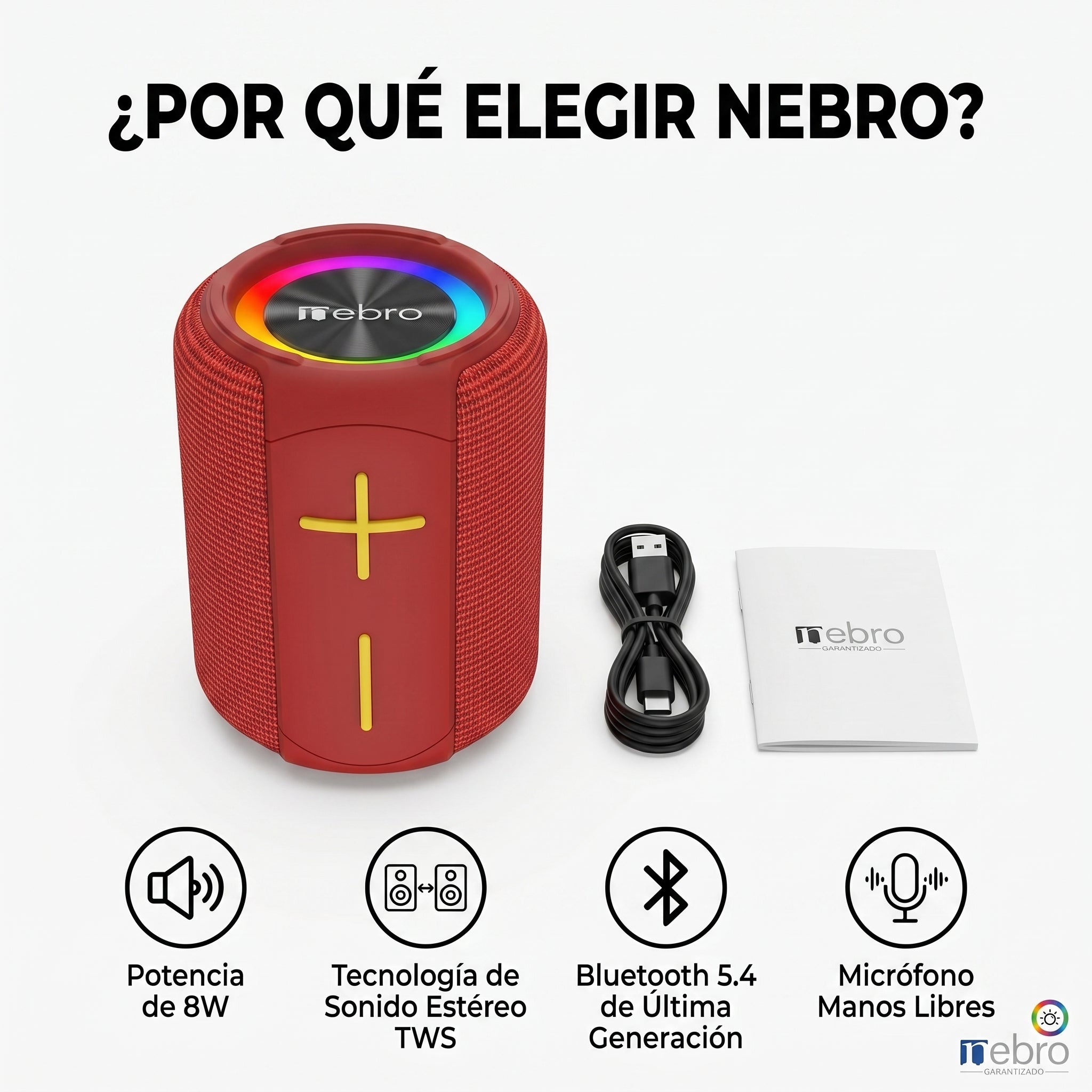 Bocina Bluetooth TWS NEBRO WG134 Bluetooth 54 8W