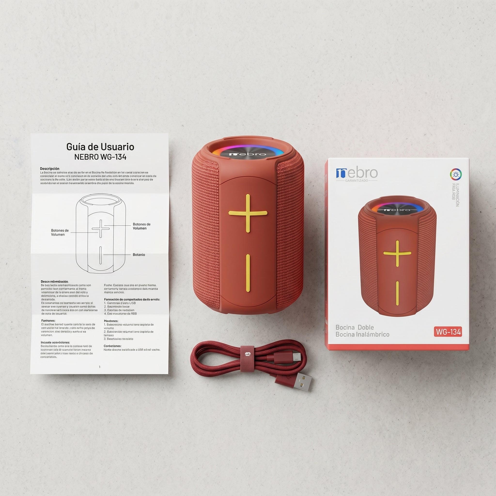 Bocina Bluetooth TWS NEBRO WG134 Bluetooth 54 8W