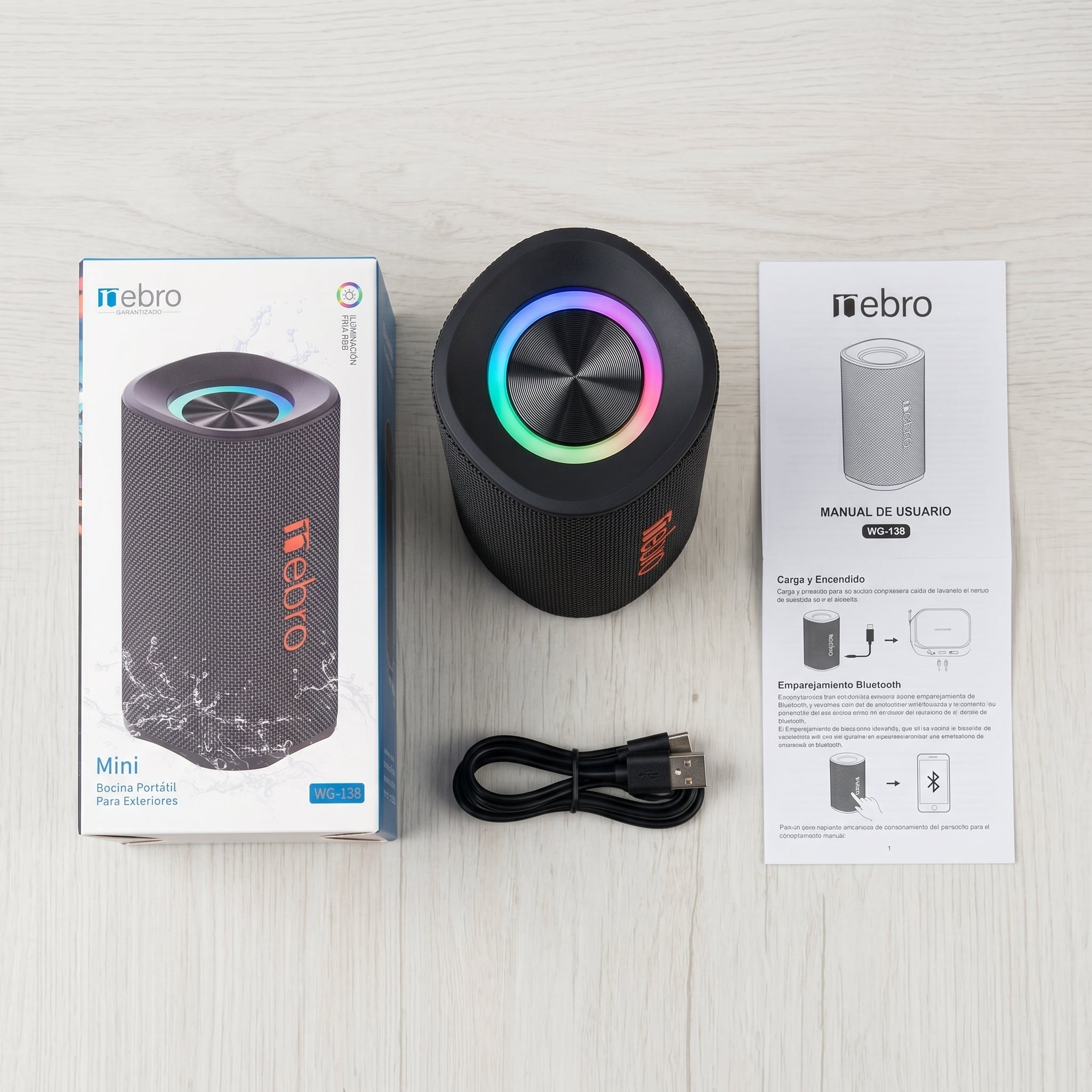 Bocina Bluetooth TWS NEBRO WG138 Bluetooth 53 20W