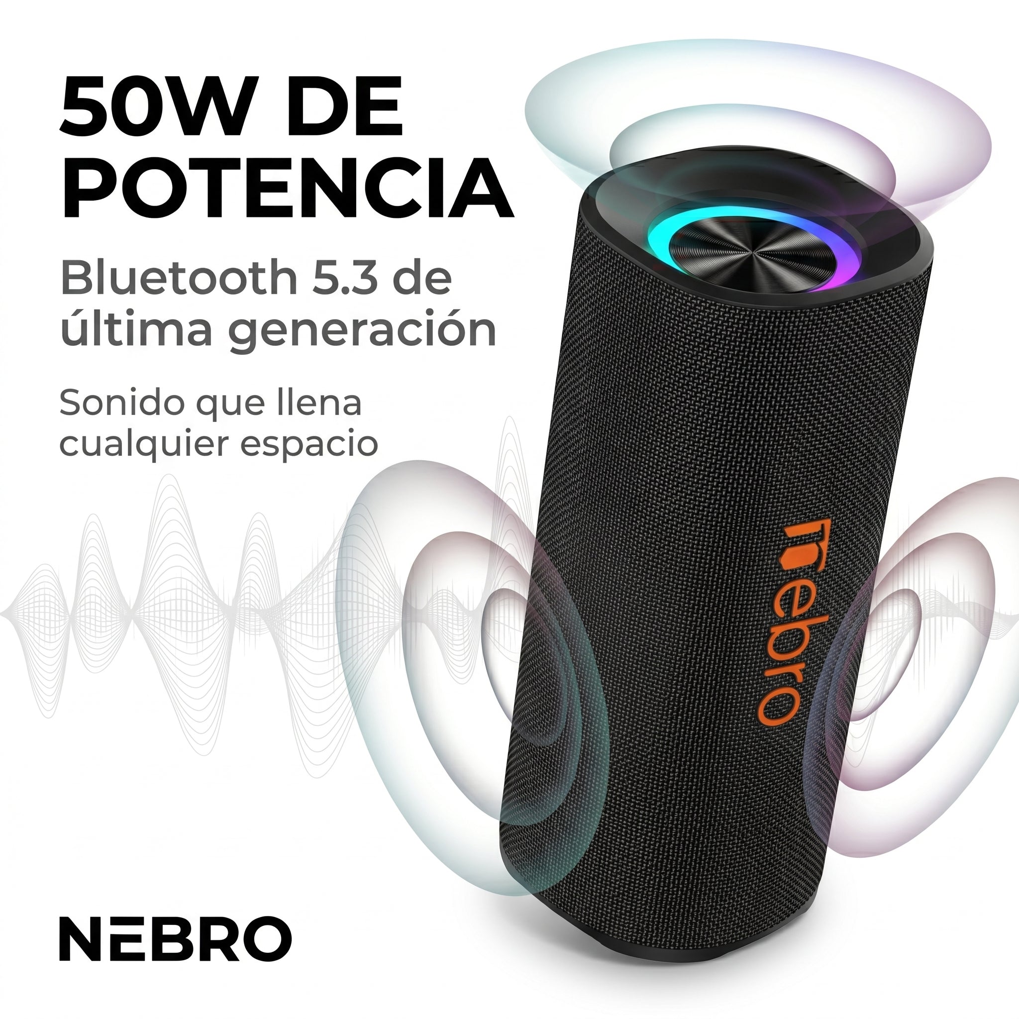 Bocina Bluetooth NEBRO WG140 Bluetooth 53 50W IPX4