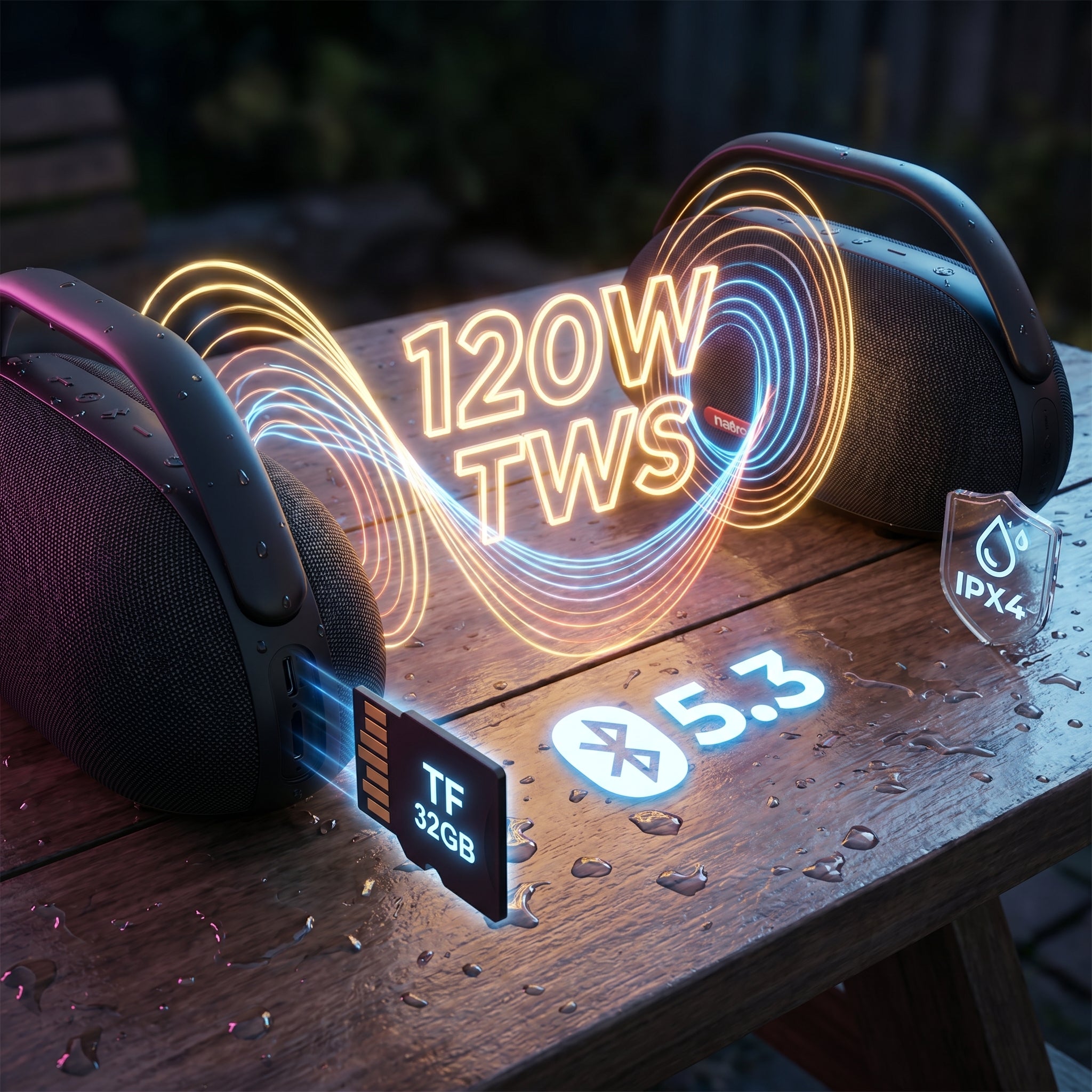 Bocina Bluetooth TWS NEBRO WG141 Bluetooth 53 120W IPX4