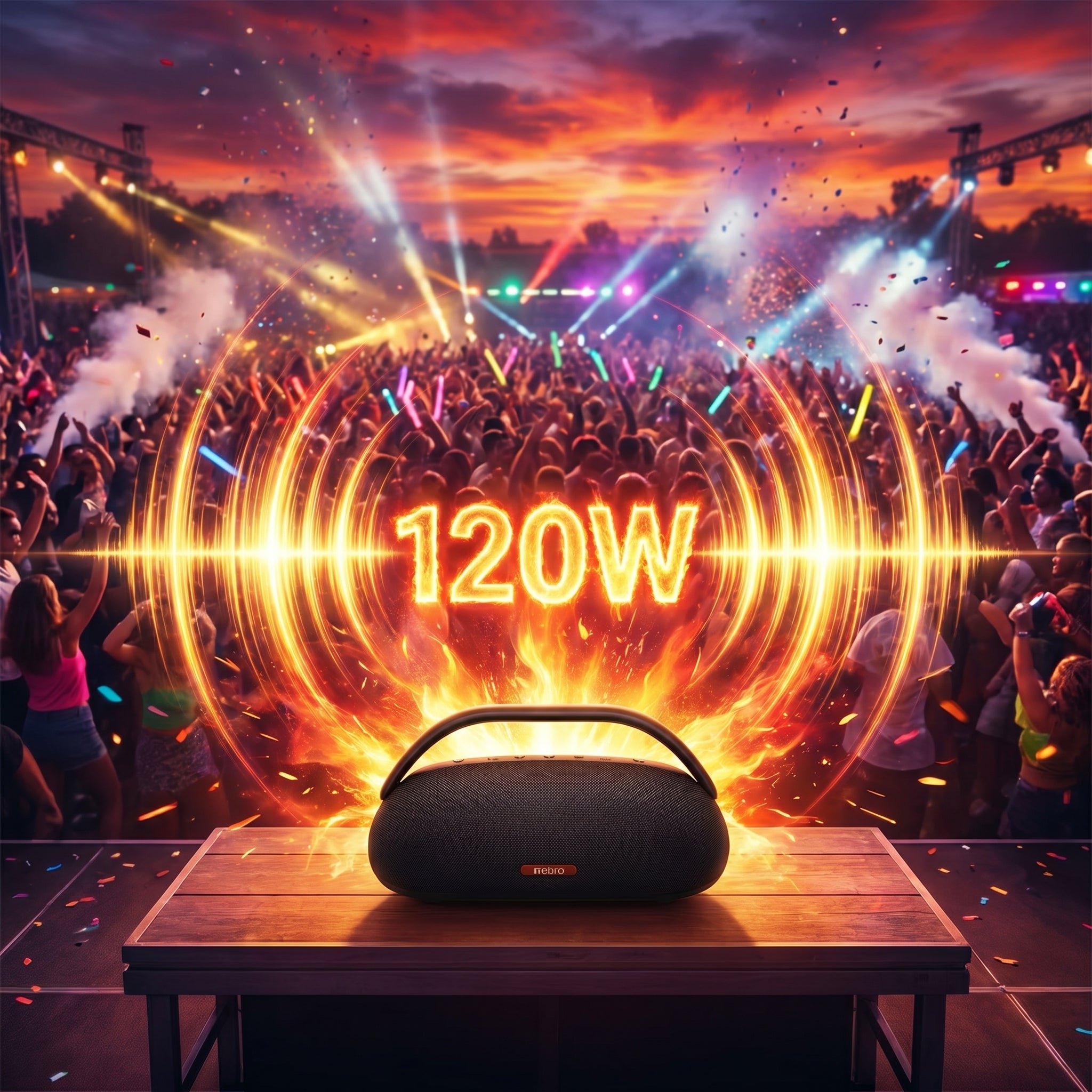 Bocina Bluetooth TWS NEBRO WG141 Bluetooth 53 120W IPX4
