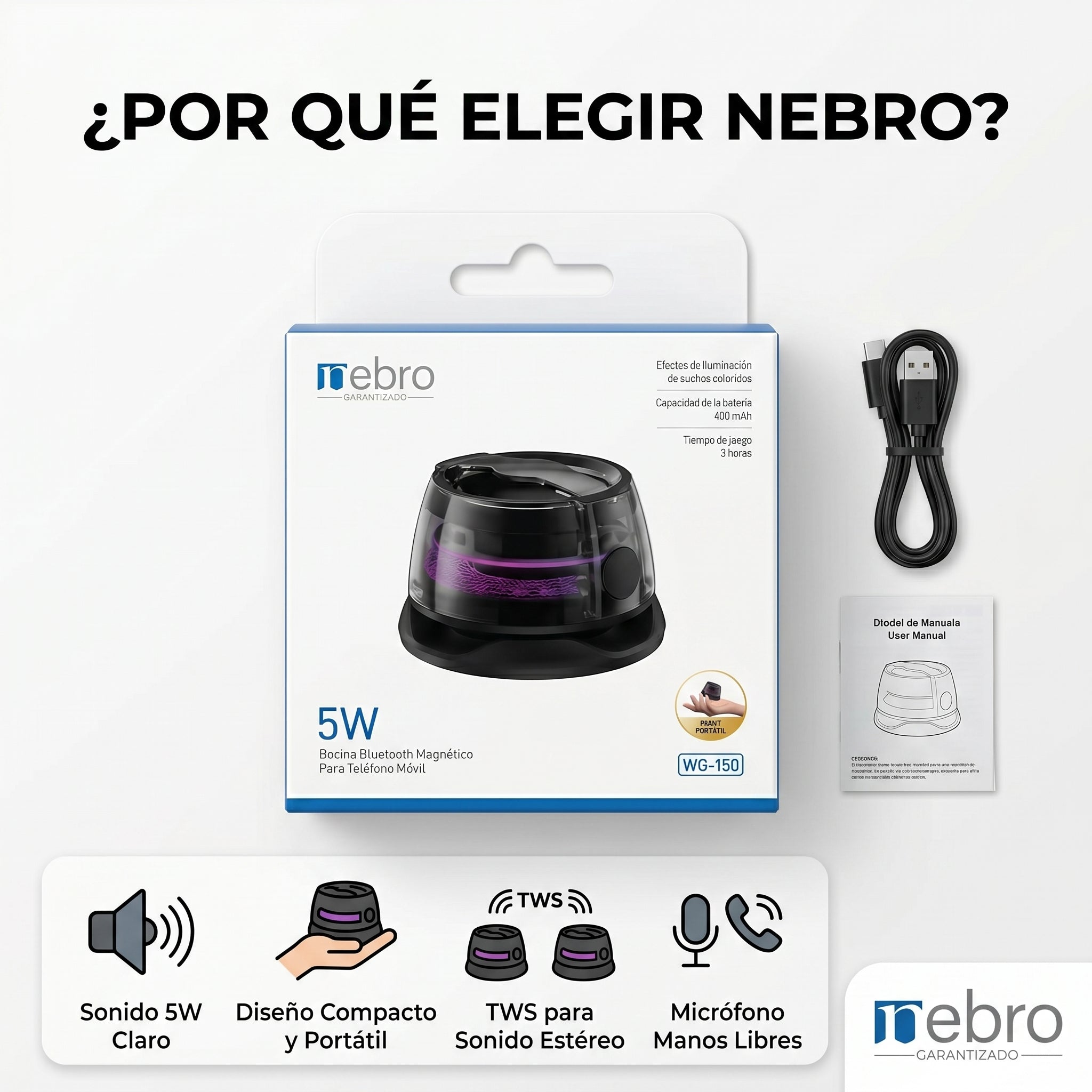Bocina Bluetooth NEBRO WG150 5W