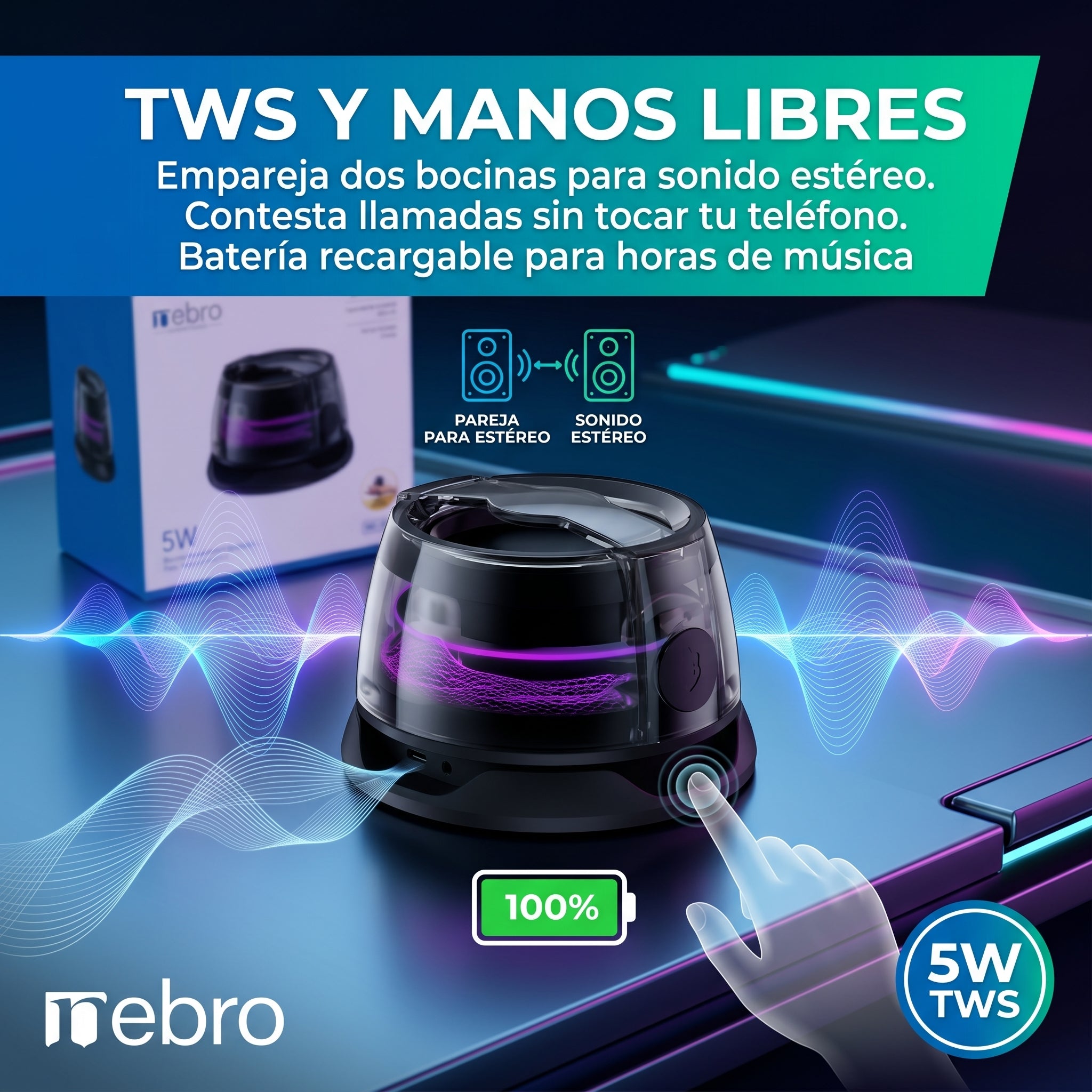 Bocina Bluetooth NEBRO WG150 5W