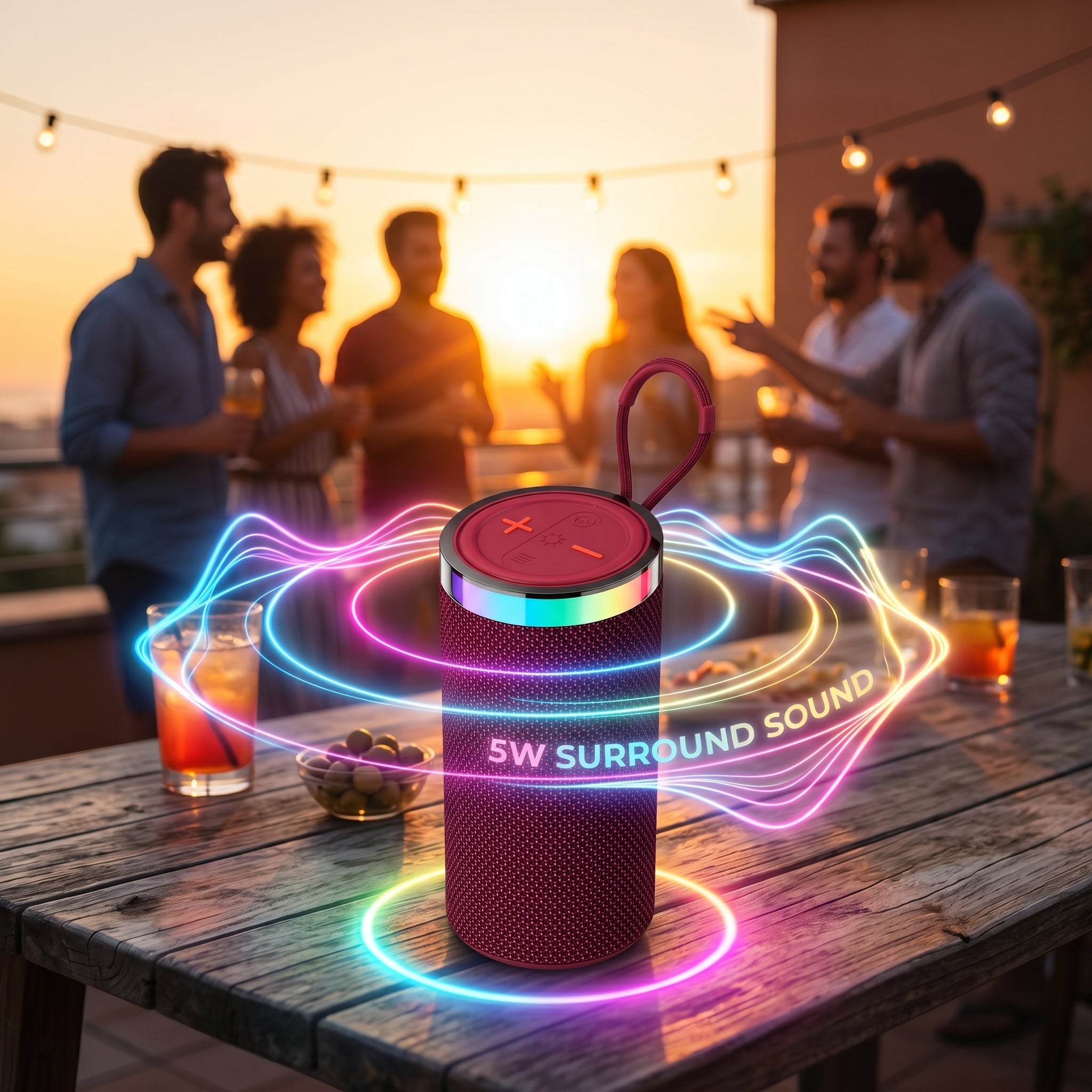 Bocina Bluetooth RGB NEBRO WG182 5W Sonido Envolvente 2000mAh