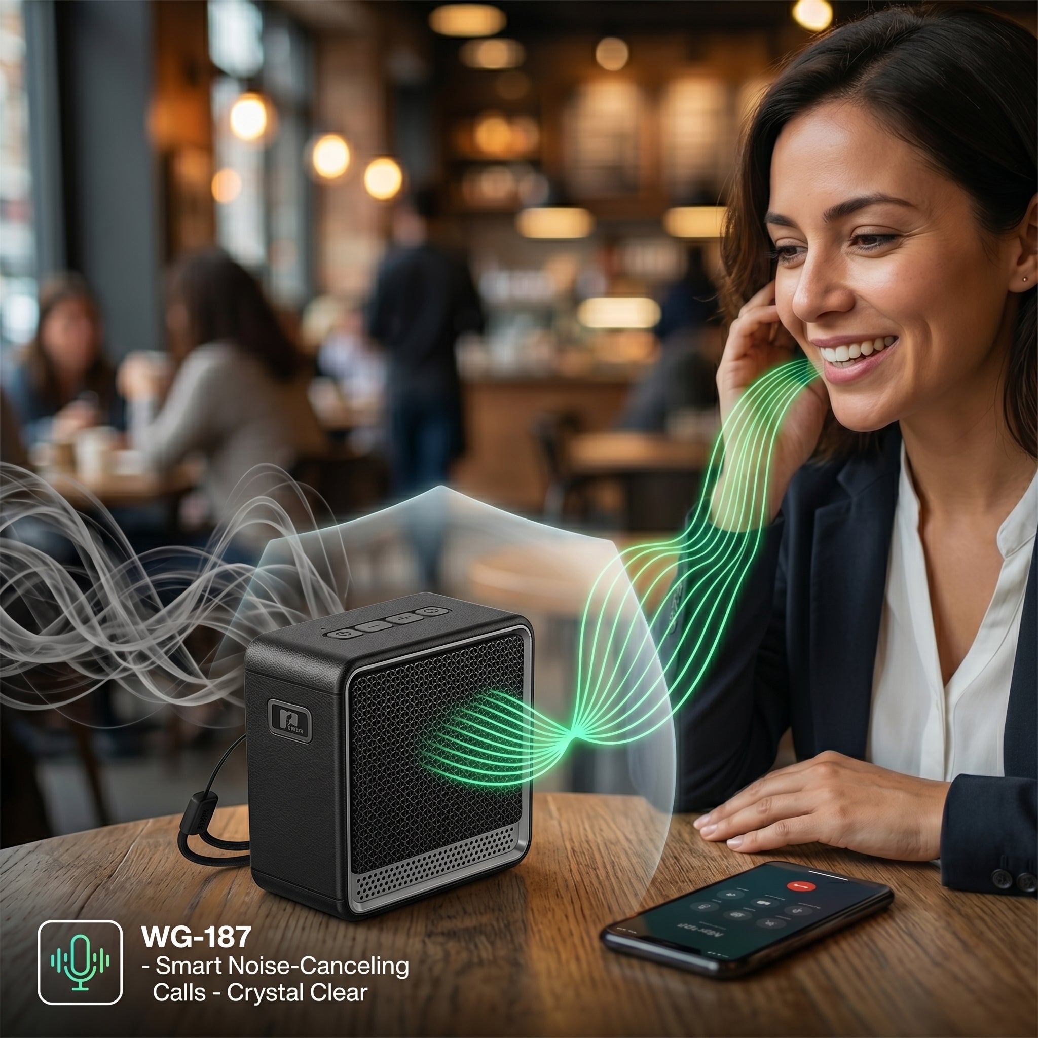 Bocina Bluetooth NEBRO WG187 Bluetooth 53 5W Cancelación Ruido