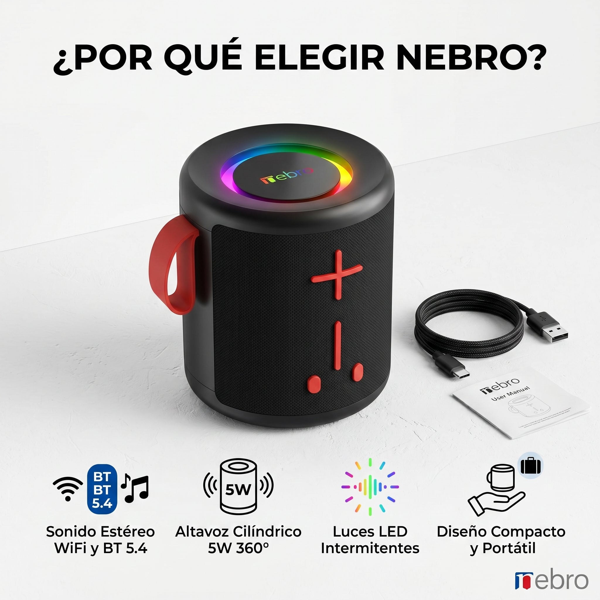 Bocina Bluetooth NEBRO WG190 Bluetooth 54 5W