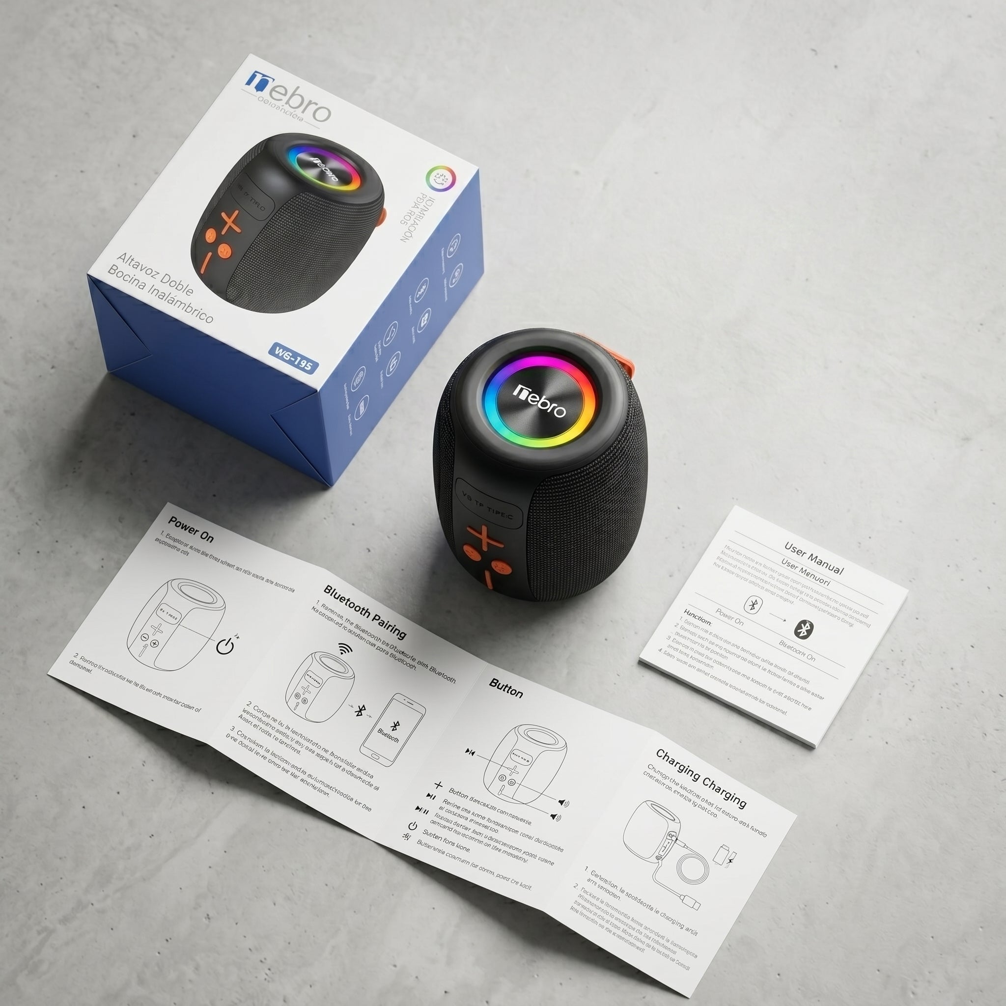 Bocina Bluetooth TWS NEBRO WG195 Bluetooth 54 8W IPX4