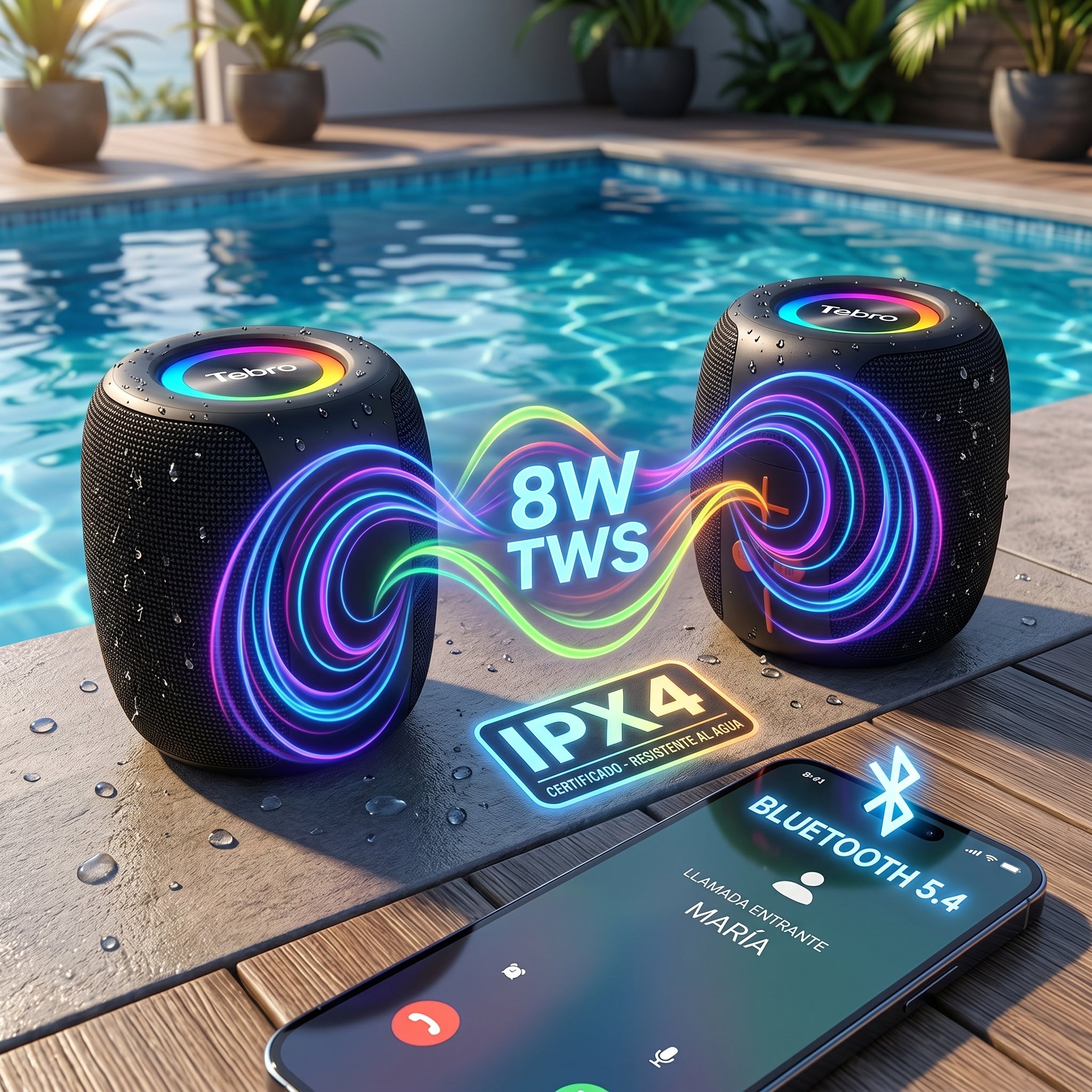 Bocina Bluetooth TWS NEBRO WG195 Bluetooth 54 8W IPX4