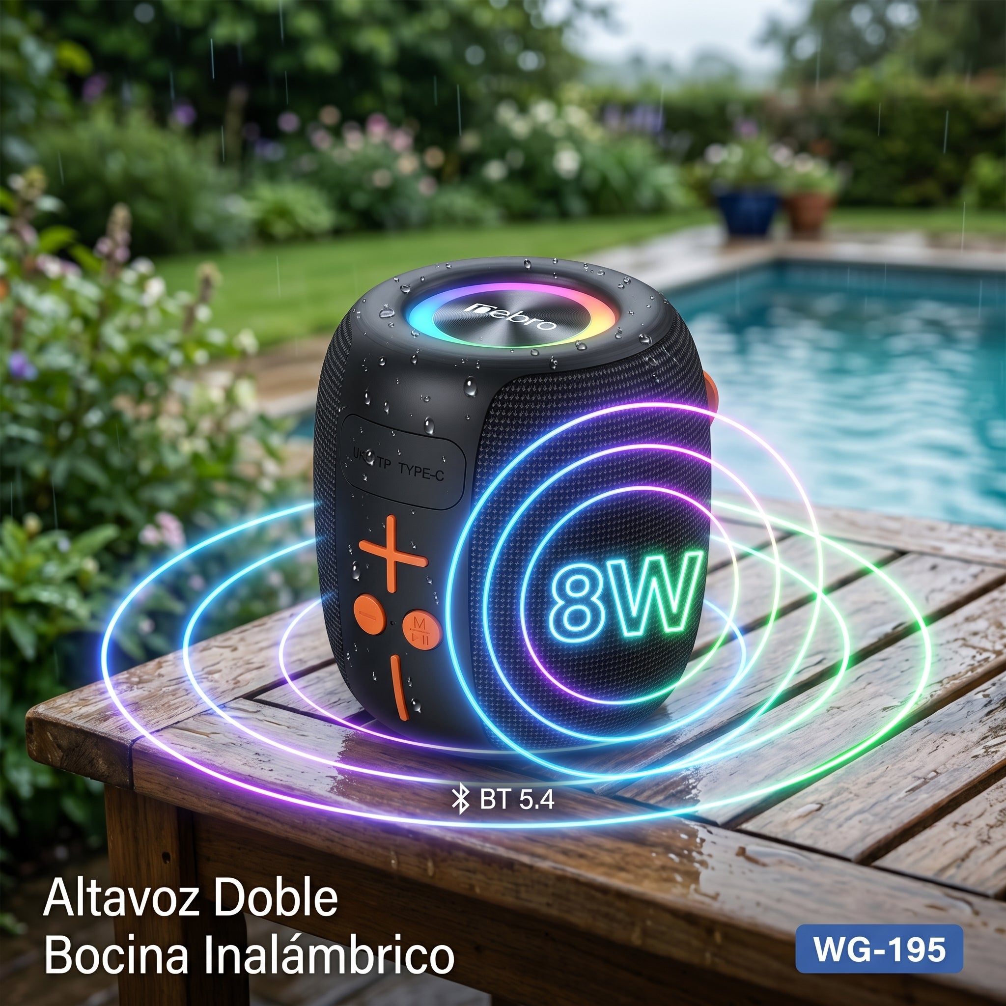 Bocina Bluetooth TWS NEBRO WG195 Bluetooth 54 8W IPX4
