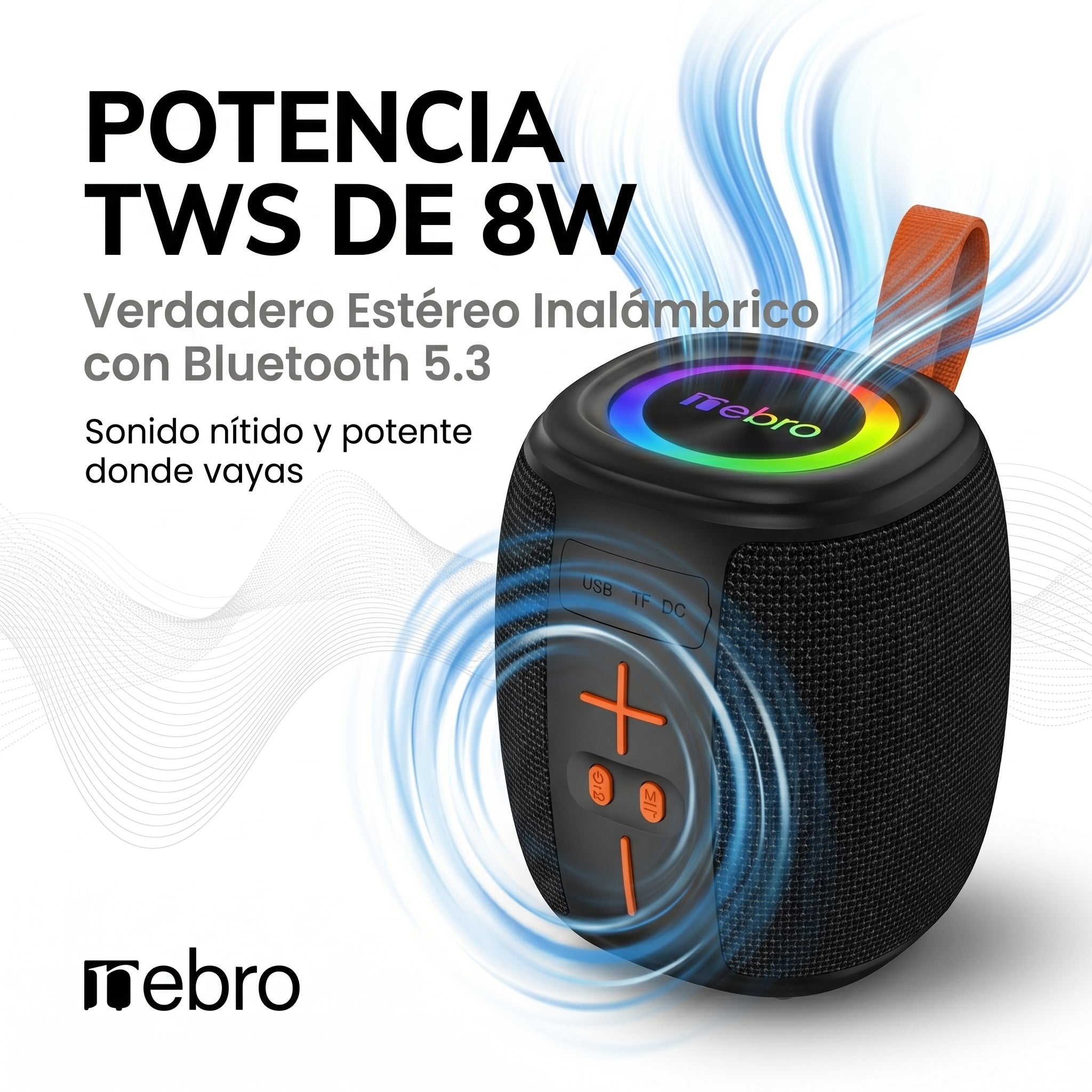 Bocina Bluetooth TWS NEBRO WG196 Bluetooth 53 8W