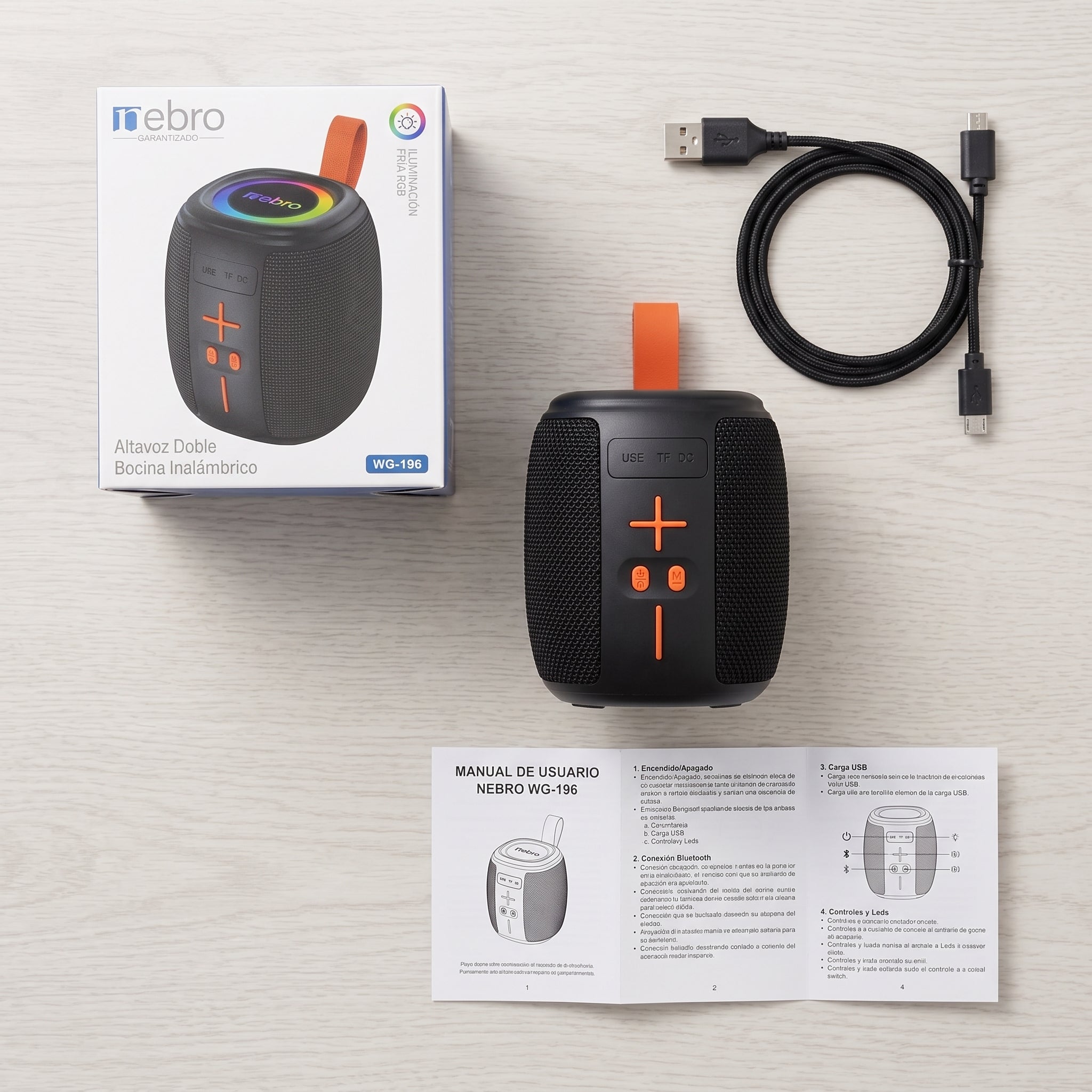 Bocina Bluetooth TWS NEBRO WG196 Bluetooth 53 8W