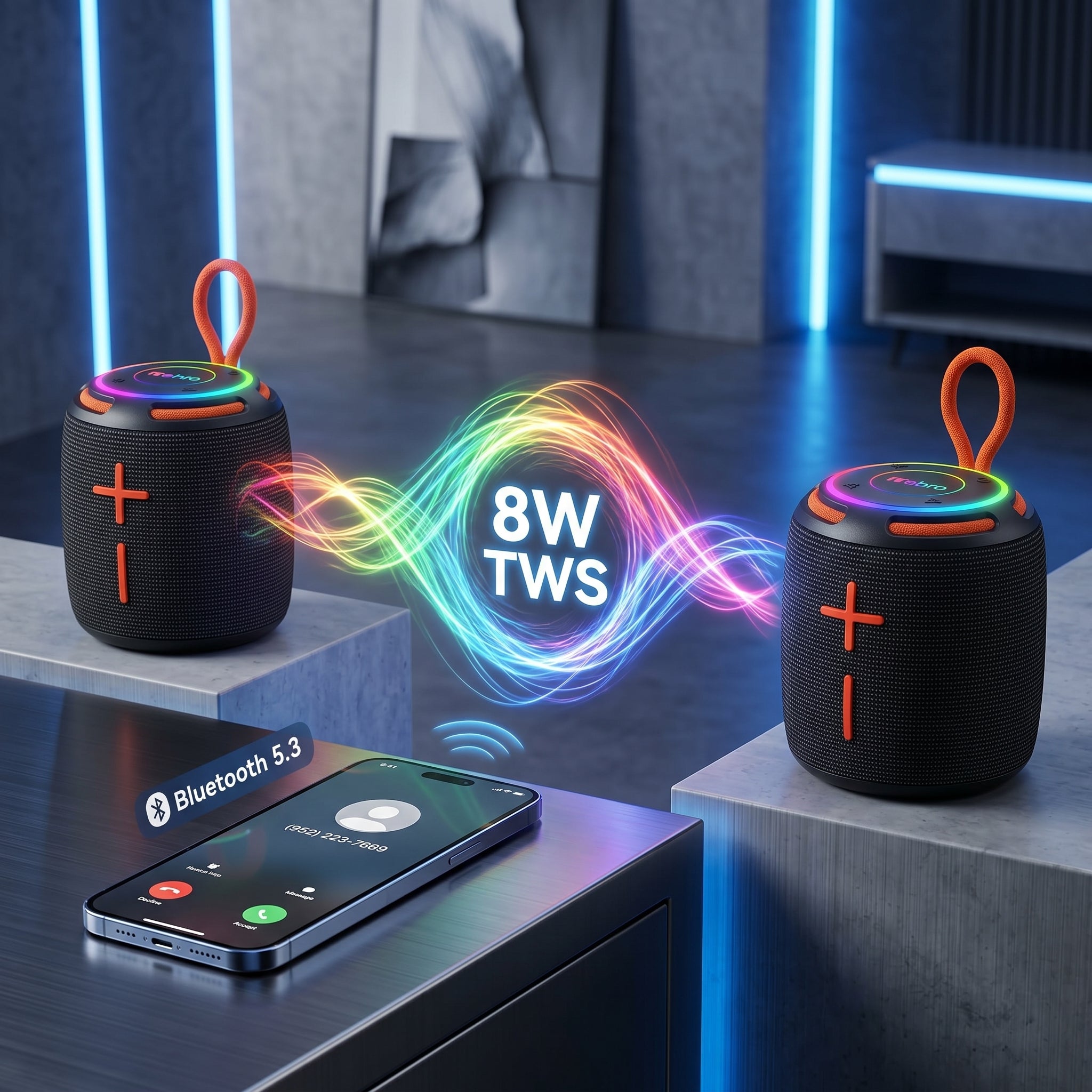 Bocina Bluetooth TWS NEBRO WG197 Bluetooth 53 8W