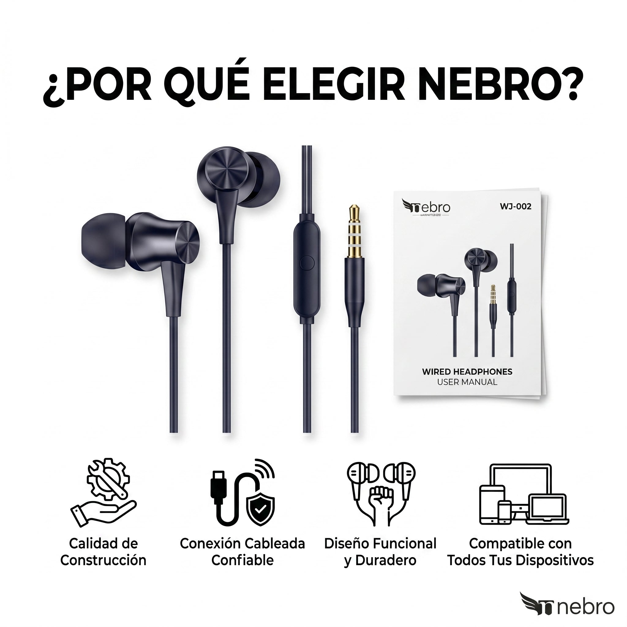 Audífonos Alámbricos NEBRO WJ002