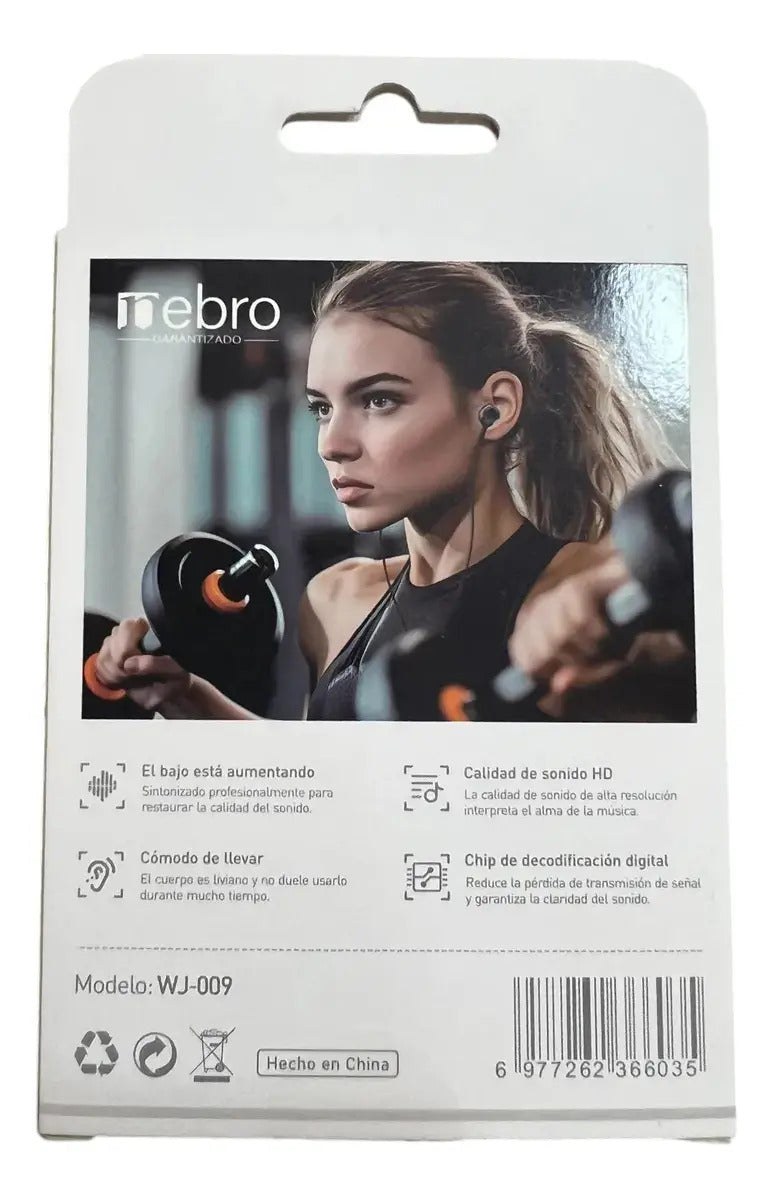 Audífonos Intraurales Nebro WJ-008 USB-C Sonido HD de Alta Resolución