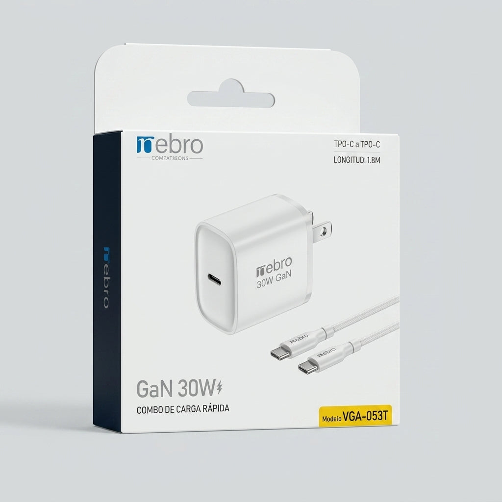 Cargador GaN 30W Nebro VGA-053T