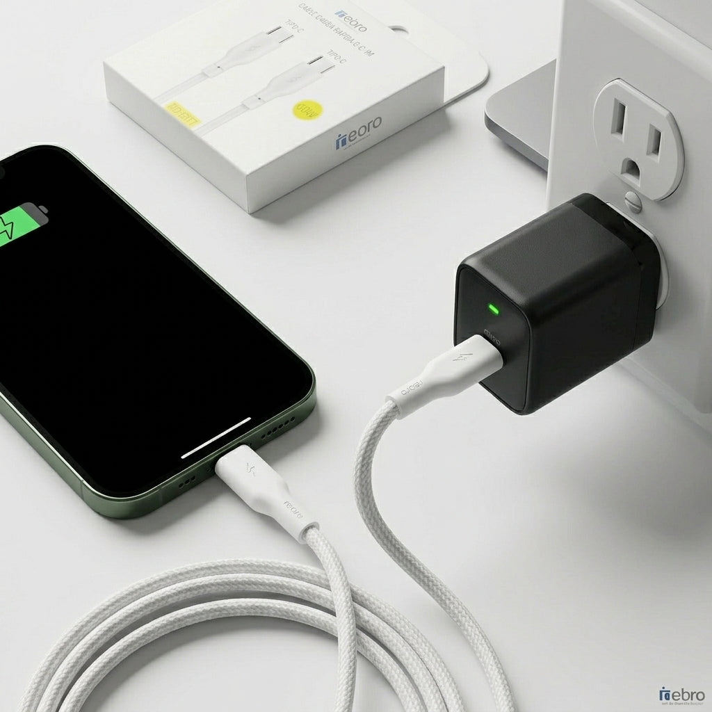 Cable USB-C a USB-C Nebro WD-05TT 1 Metro Carga Rápida 60W 5A