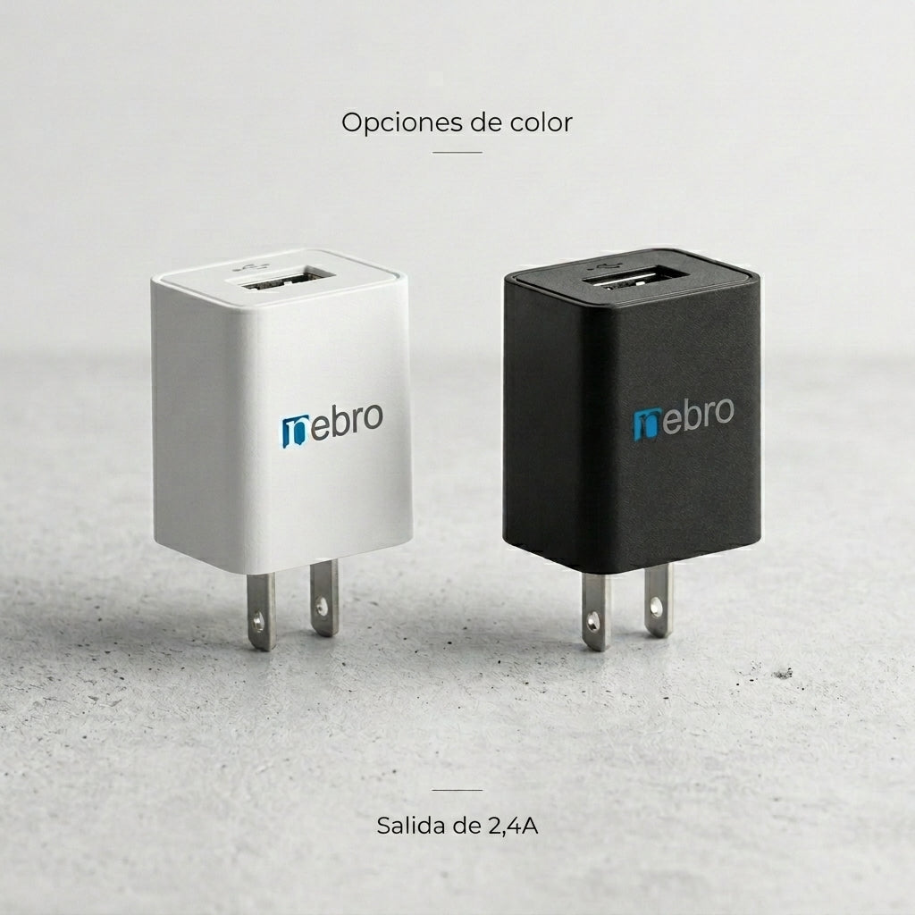 Cargador USB Nebro VGA-050 2.4A Carga Rápida y Segura