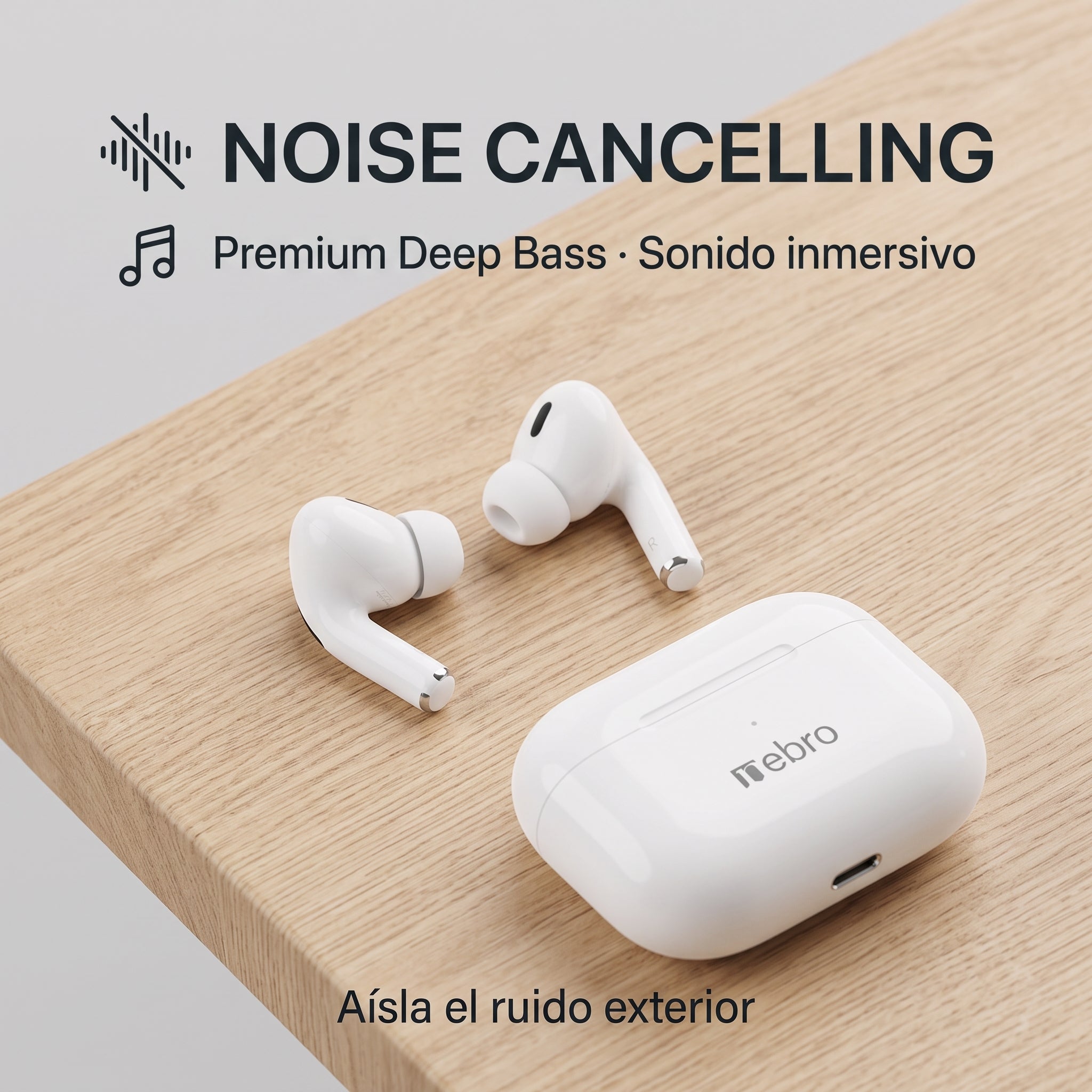 Audífonos Inalámbricos Nebro-W5: Cancelación de Ruido Deep Bass