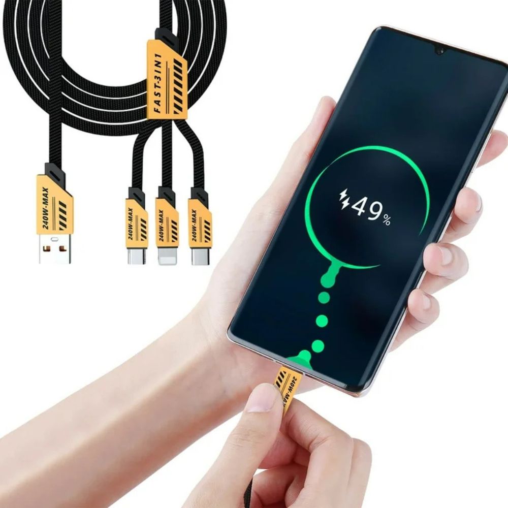 Cable carga datos ultra rápida 3 En 1 De 240 W Nebro WD-320