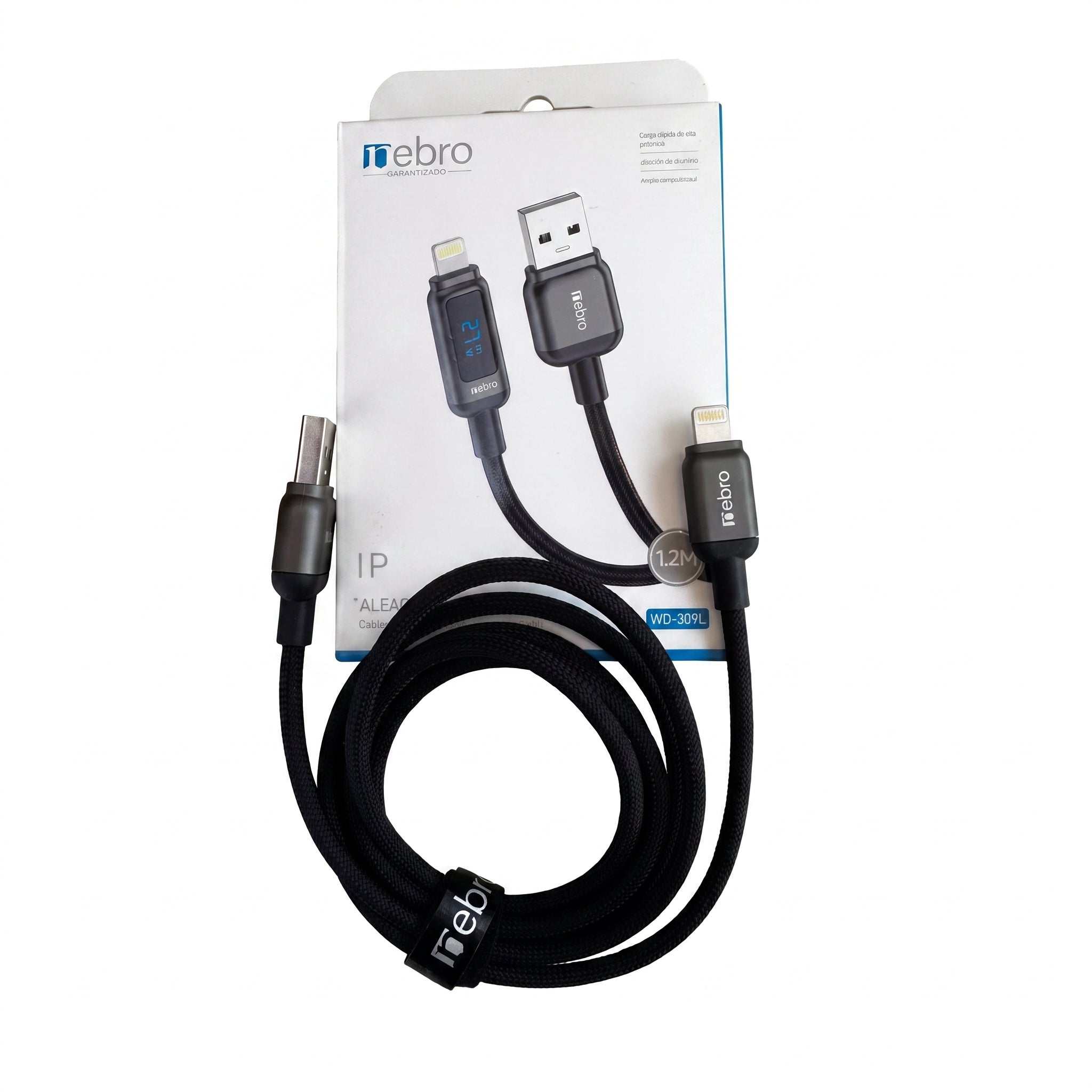 Cable Lightning a USB-A Trenzado Nebro WD-309L