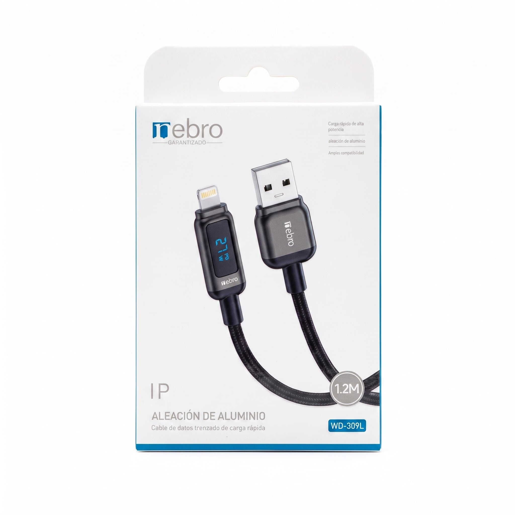 Cable Lightning a USB-A Trenzado Nebro WD-309L