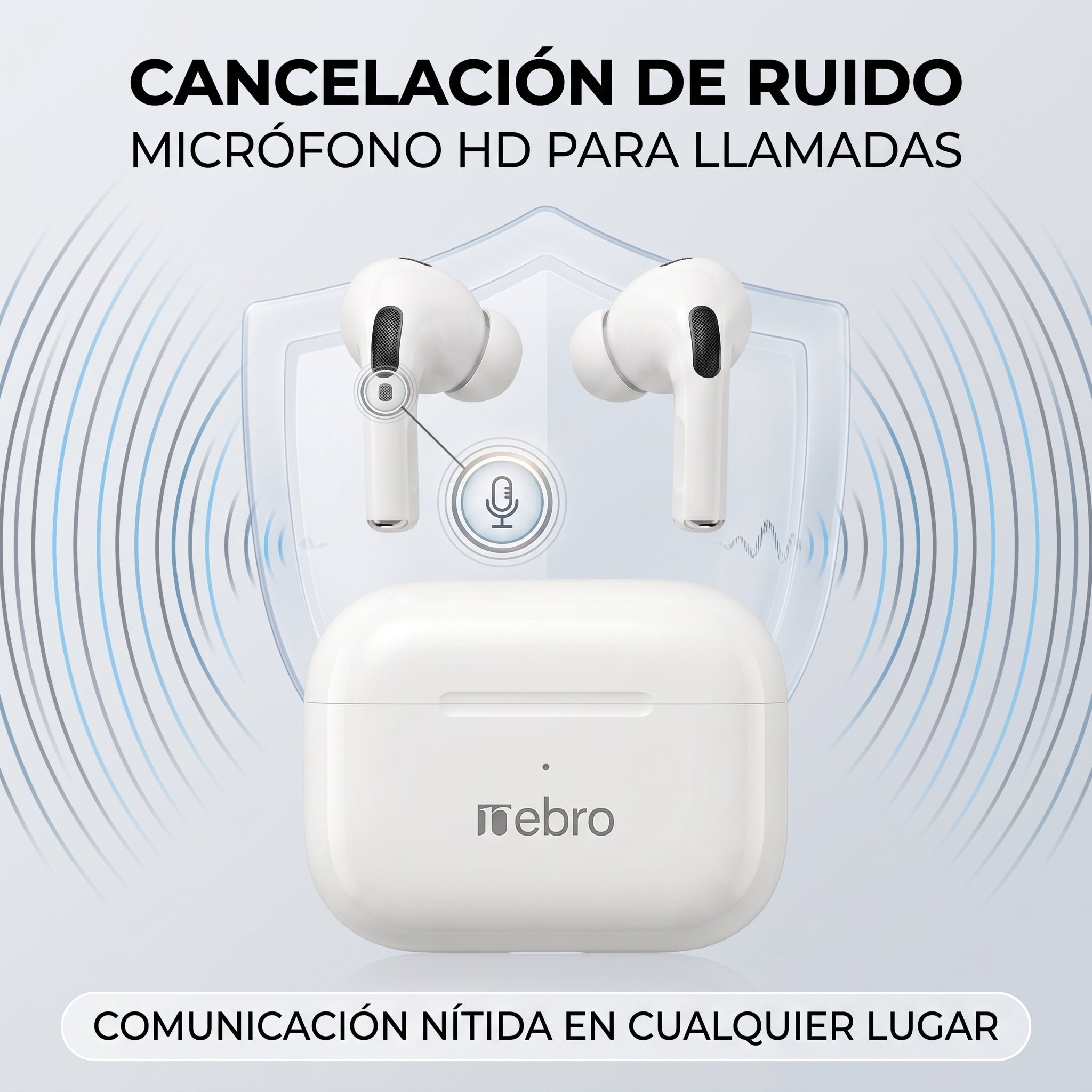 Audífonos Inalámbricos In Ear Nebro WE-013 Bluetooth Sonido Estéreo Control Táctil