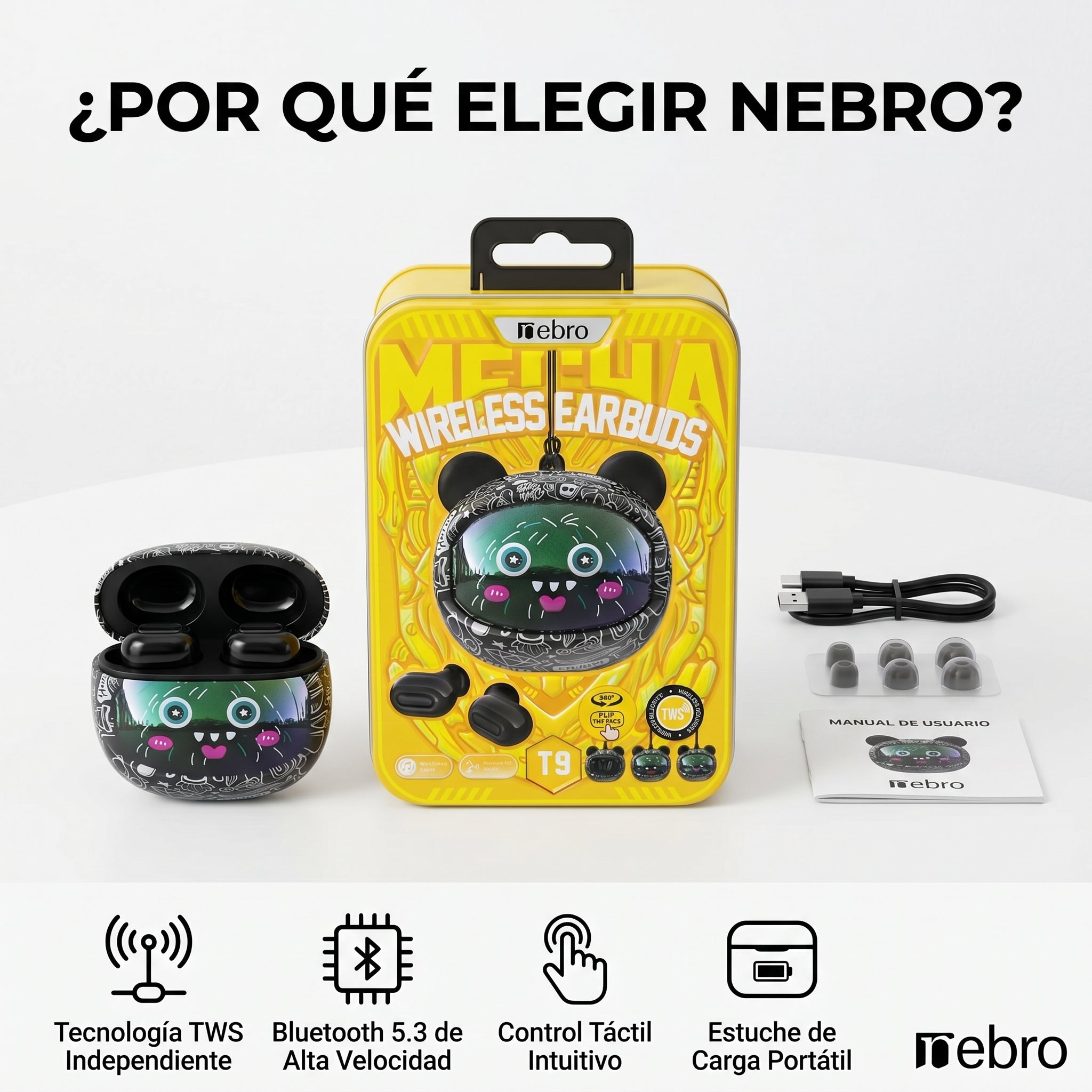 Audífonos Bluetooth TWS NEBRO WET9 Bluetooth 53